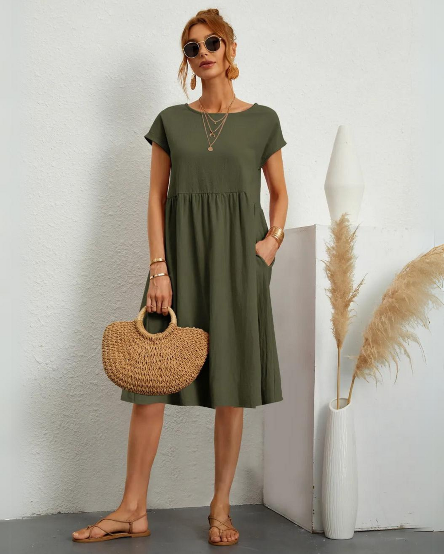 MILLA - ROBE D'ÉTÉ DÉCONTRACTÉE À COL ROND ET COUPE LÂCHE