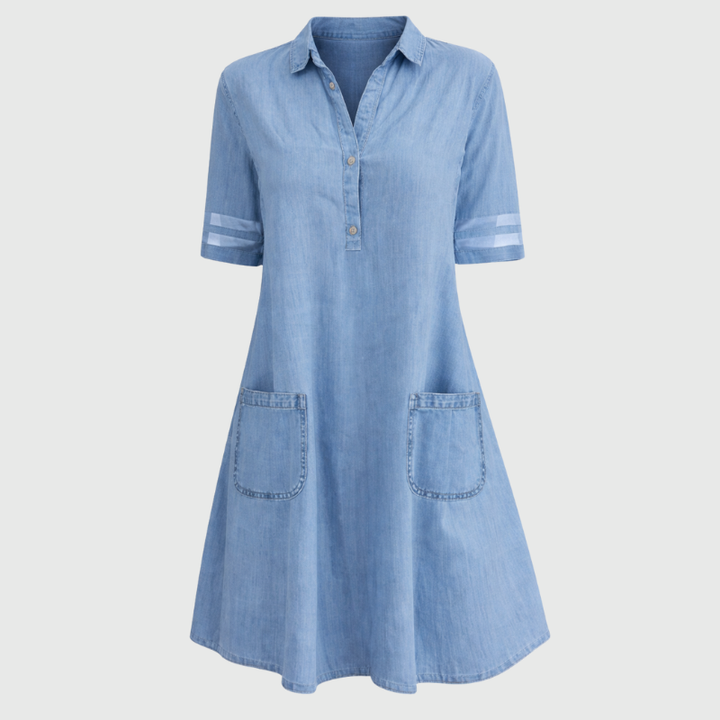 Camille | Robe Mini en Denim Fluide