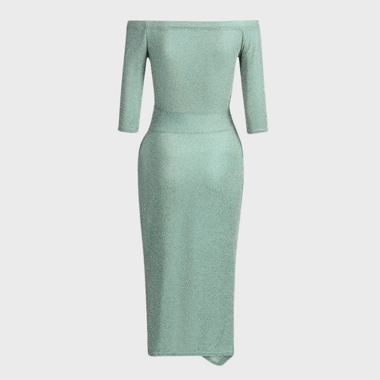 Robe à paillettes à épaules dénudées pour femme | Midi
