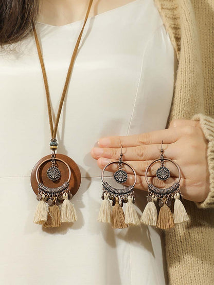 Isabella | Ensemble de Collier et Boucles d'Oreilles à Franges Bohémien