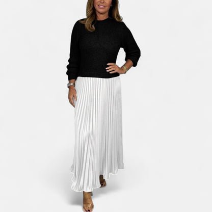 Claudia - Robe maxi avec pull et jupe plissée