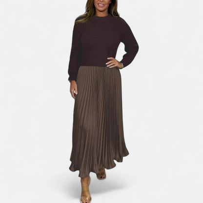 Claudia - Robe maxi avec pull et jupe plissée