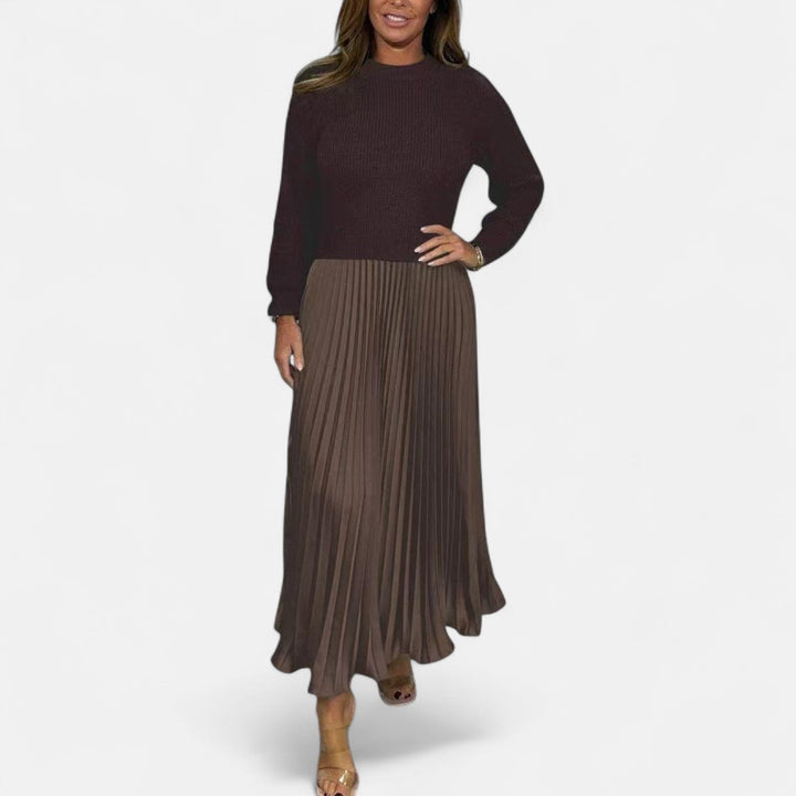 Claudia - Robe maxi avec pull et jupe plissée
