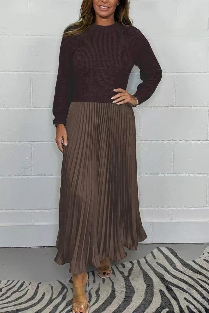 CAMILLA – ROBE MAXI AVEC SWEATER ET JUPE PLISSEE