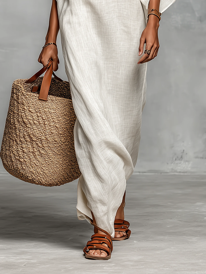 Aveline™ | Robe maxi à épaules dénudées avec manches chauve-souris