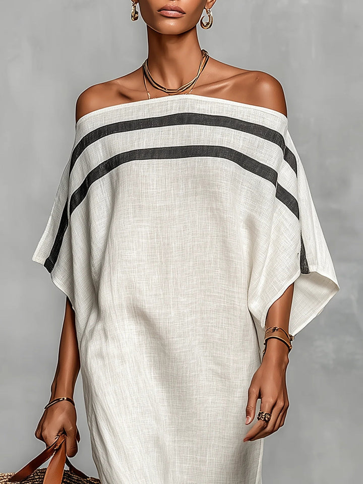 Aveline™ | Robe maxi à épaules dénudées avec manches chauve-souris