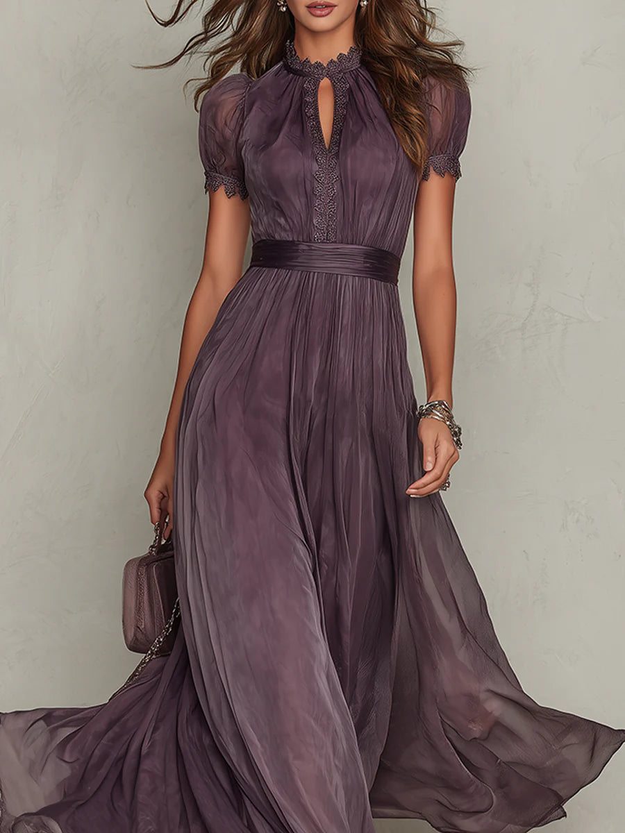 Ashley | Robe Maxi Élégante en Chiffon Vintage