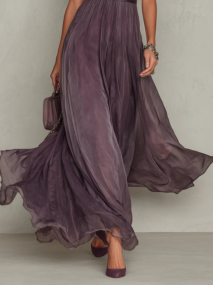 Ashley | Robe Maxi en Chiffon Vintage Élégante