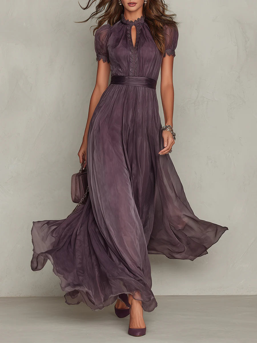 Ashley | Robe Maxi Élégante en Chiffon Vintage