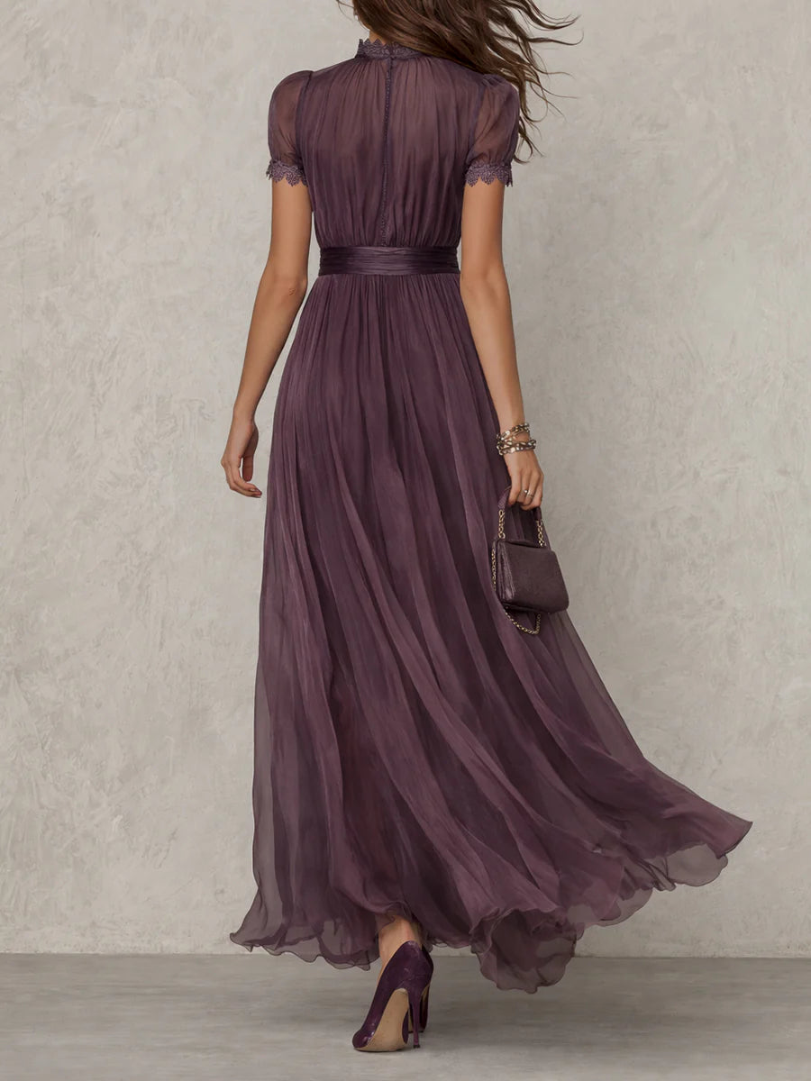 Ashley | Robe Maxi Élégante en Chiffon Vintage