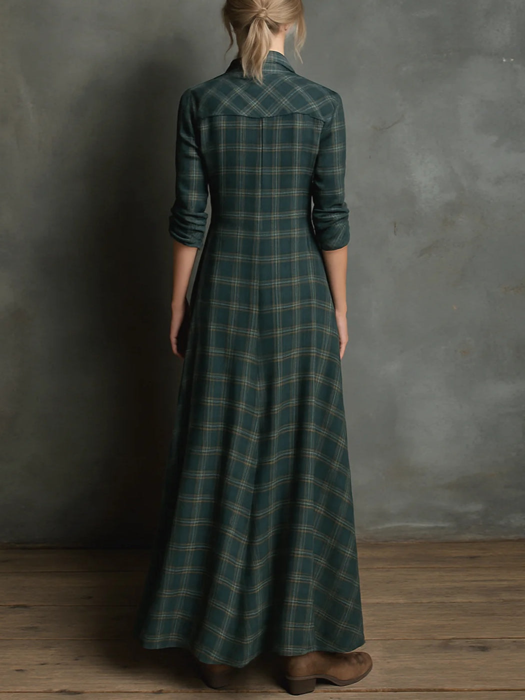 Camila | Robe Longue à Carreaux