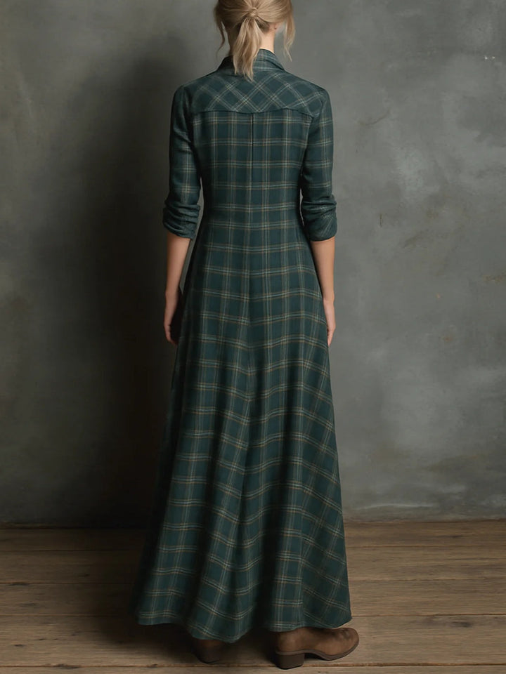 Camila | Robe Longue à Carreaux