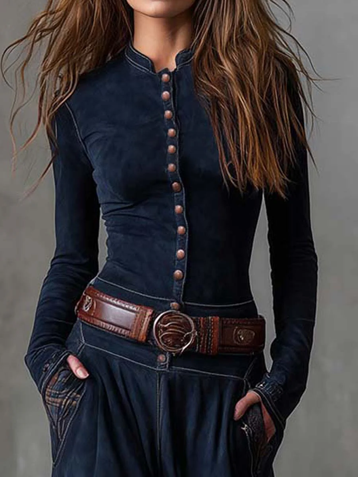 Azucena | Robe maxi en daim avec ceinture