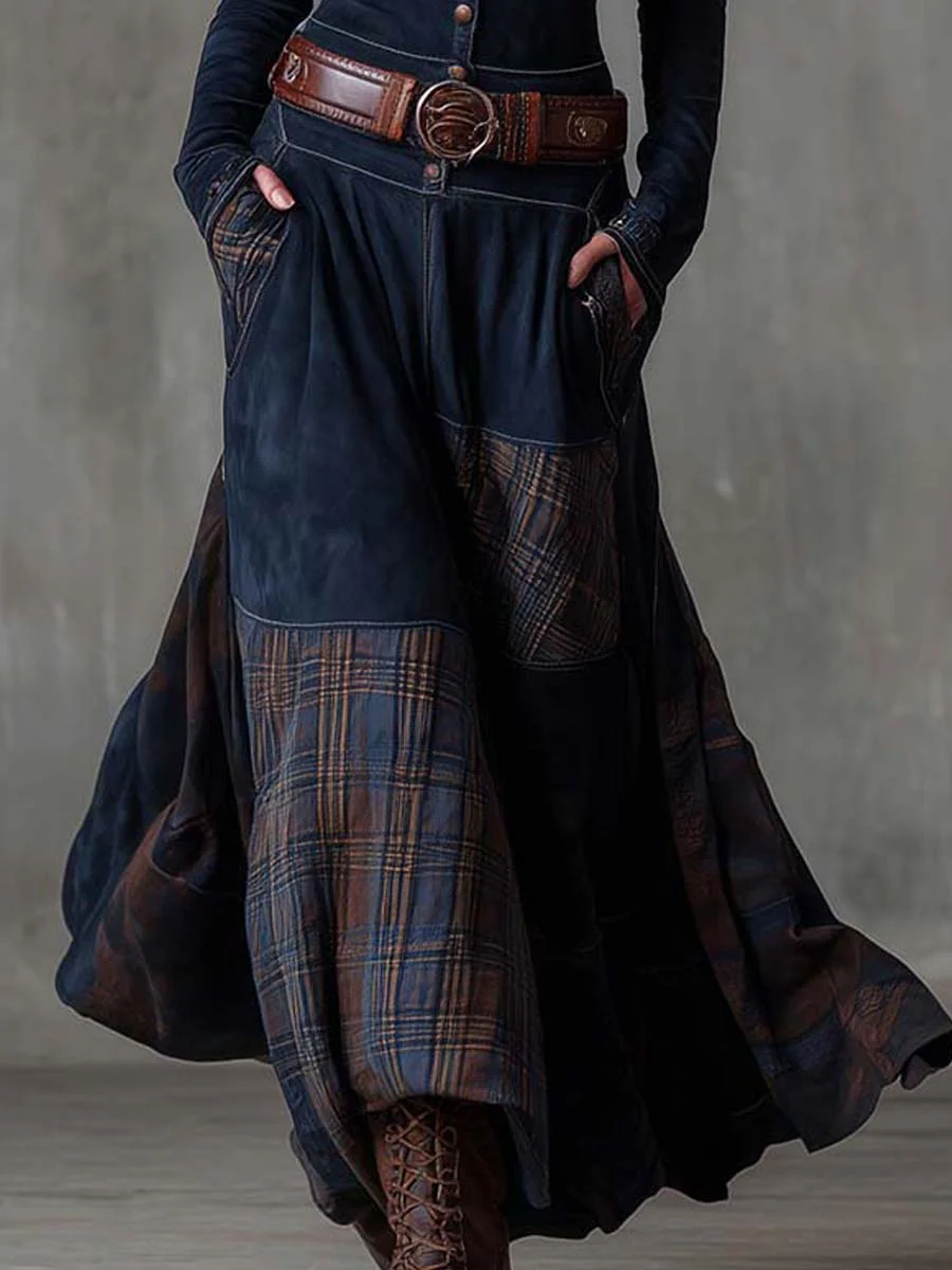 Azucena | Robe maxi en daim avec ceinture
