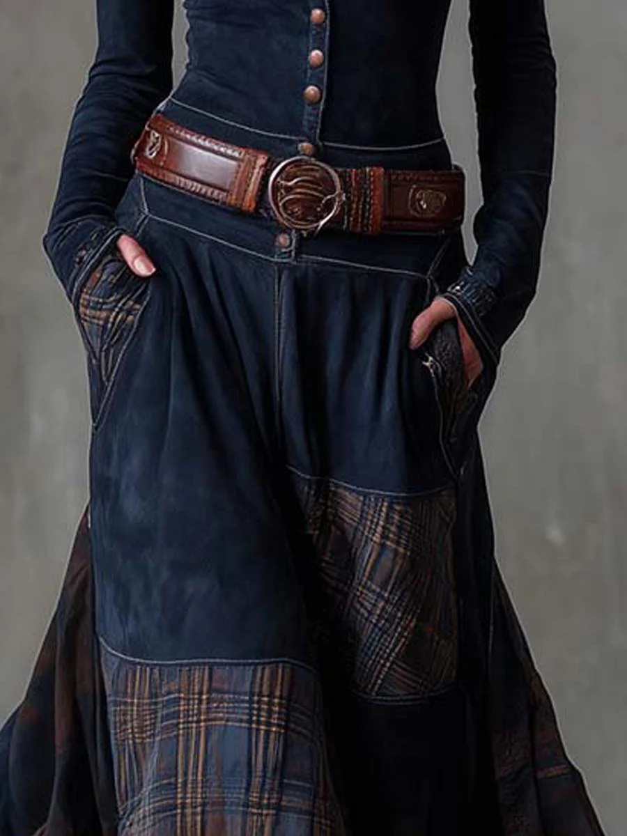 Azucena | Robe maxi en daim avec ceinture