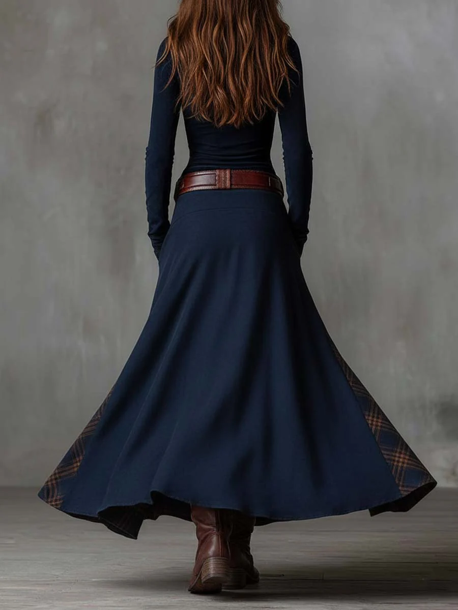 Azucena | Robe maxi en daim avec ceinture