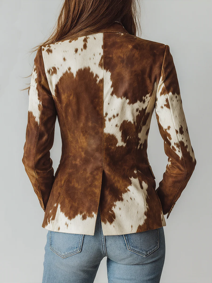 Bennett | Veste de Costume Imprimé Vache Rétro