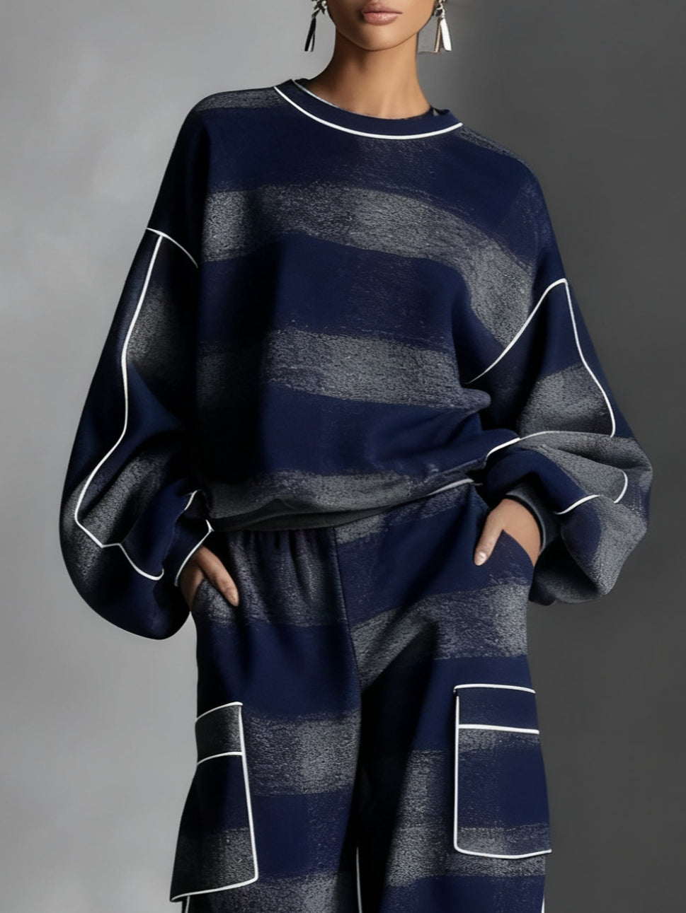 Avery | Ensemble Sweatshirt et Pantalon à Carreaux