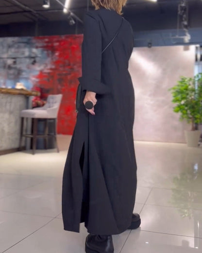 Evia™ - Robe longue ample avec revers et fente