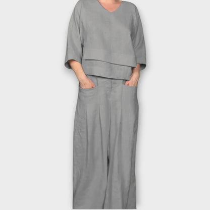 Ensemble Lounge en Deux Pièces avec Pantalon Large et Détendu