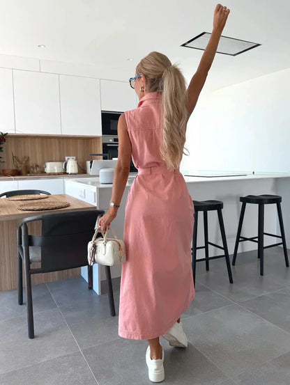 Robe Maxi en Denim - Coupe Fluide et Intemporelle