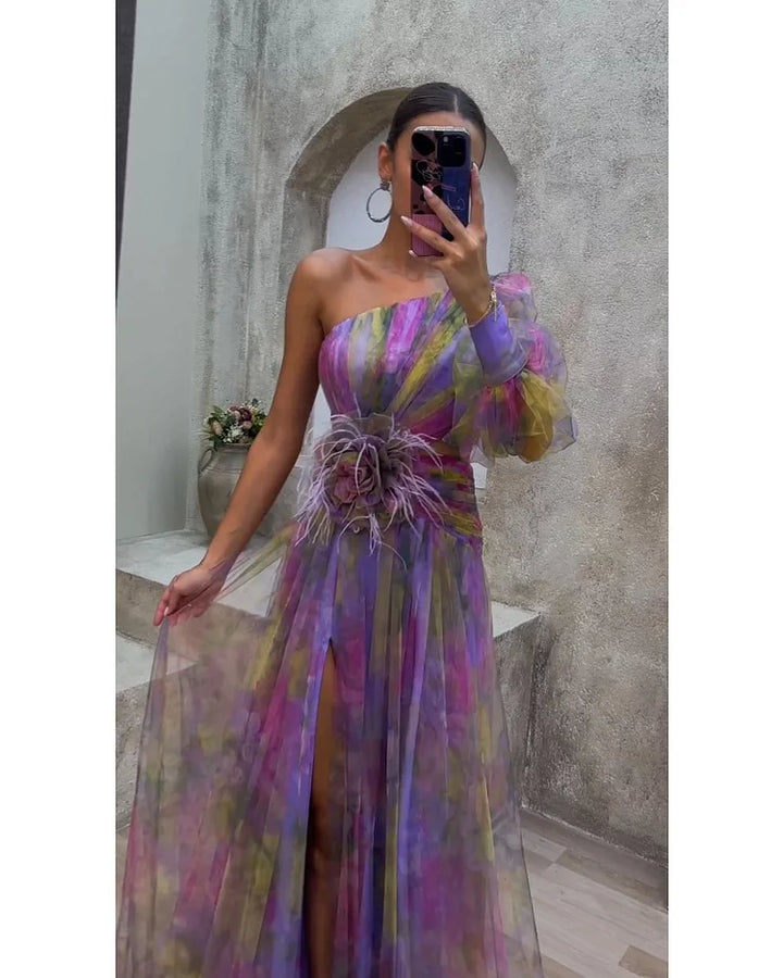 Cecelia - Robe Maxi à Une Manche