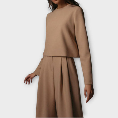 Ensemble Élégant à Deux Pièces avec Pantalons Amples