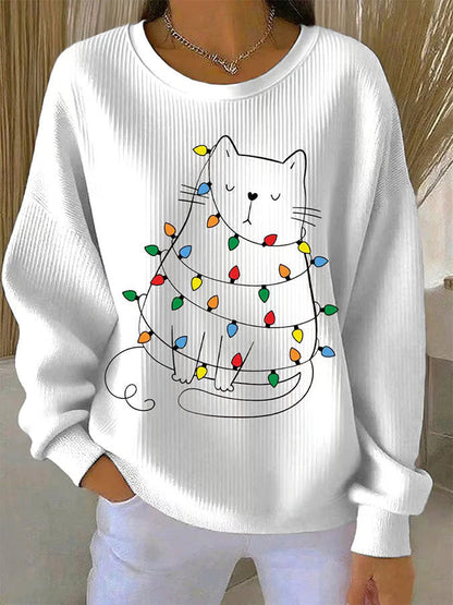 Saar - Pull de Noël avec motif de chats