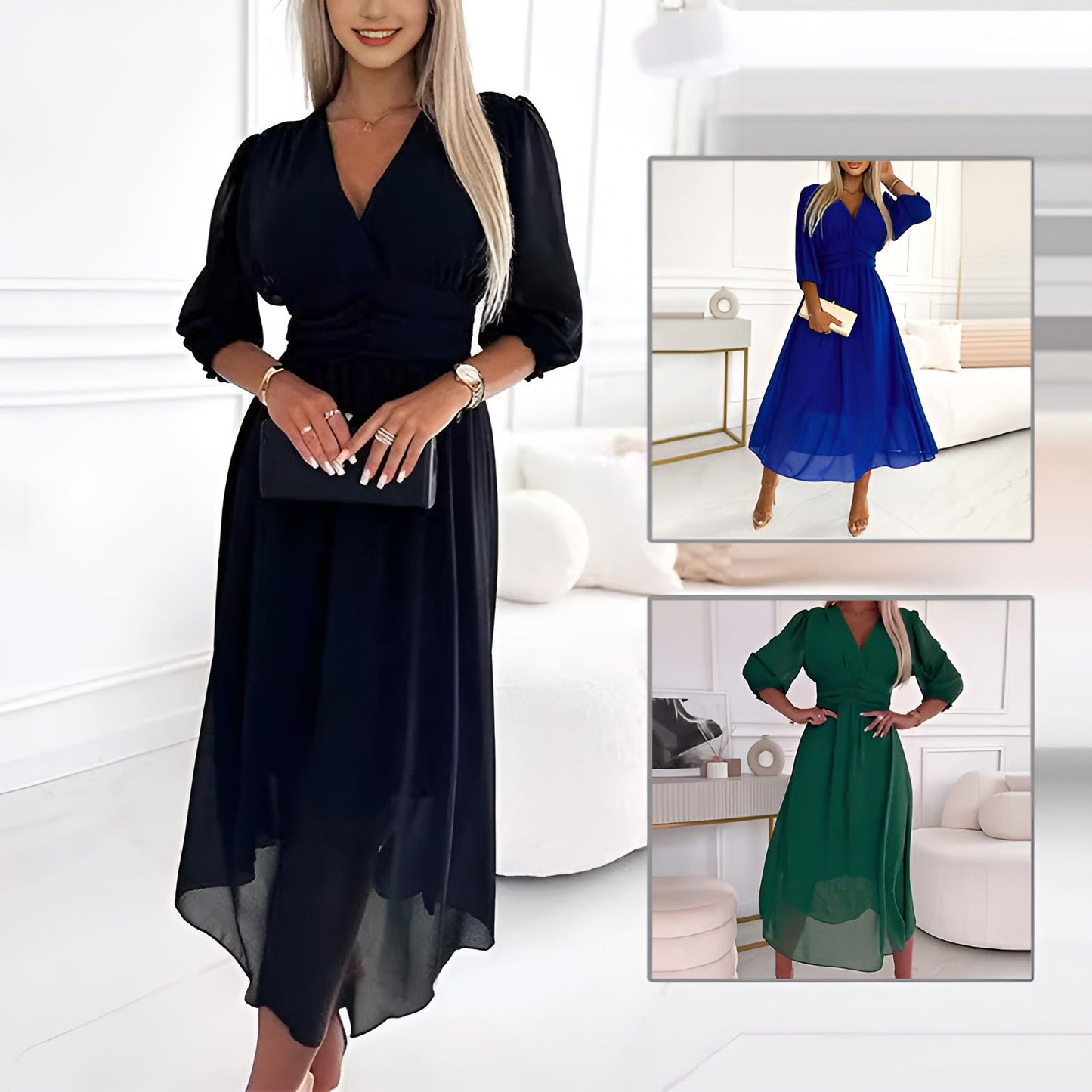 Abigail - Robe fluide en georgette aspect soie