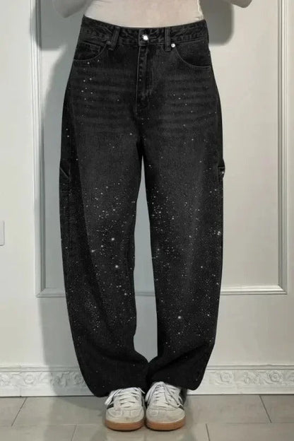 Victoria | Jeans Pailletés Taille Haute