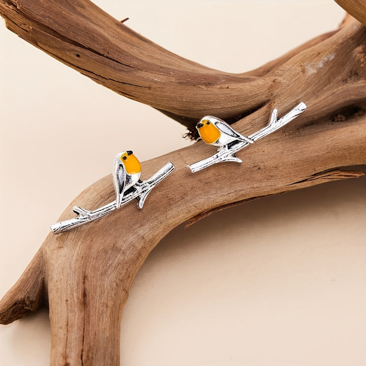 Boucles d'oreilles en forme d'oiseau animal cartoon