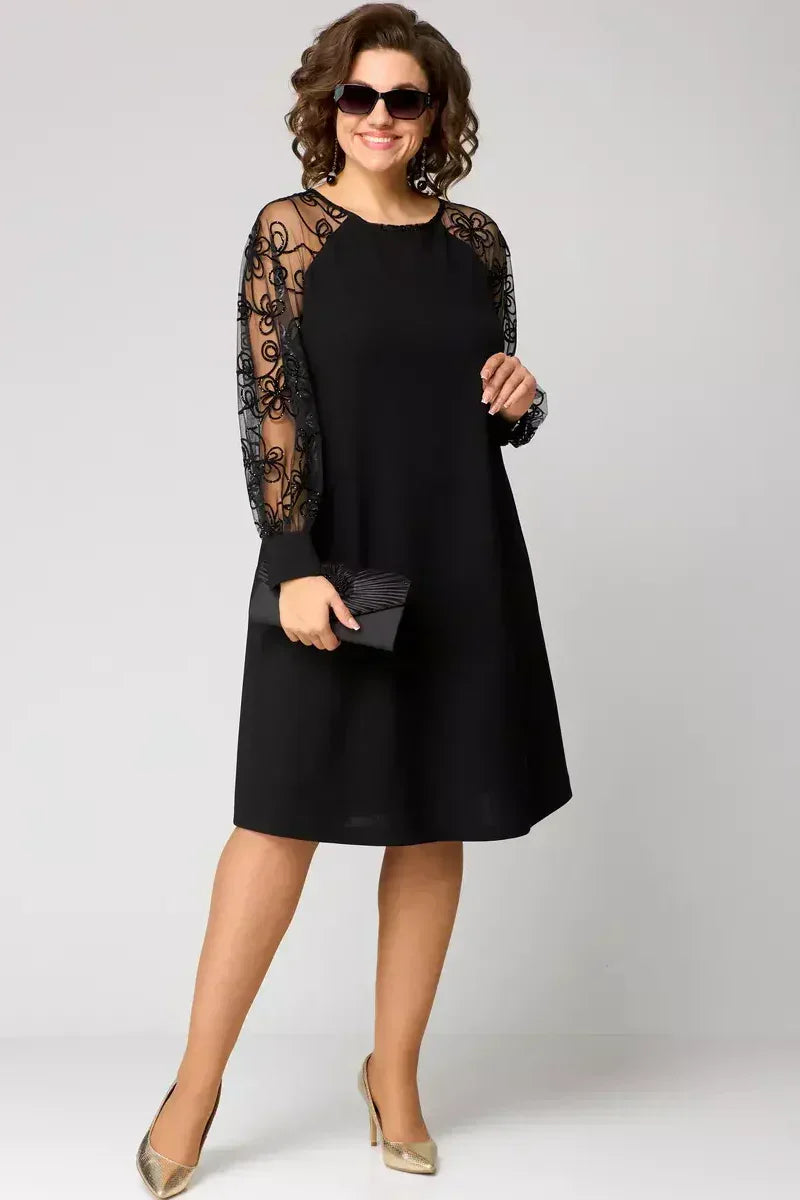 Coralía | Robe Femme avec Manches Brodées