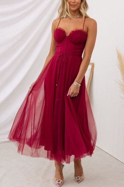 Robe Longue Élégante avec Bustier - Robe de Cérémonie Fluide