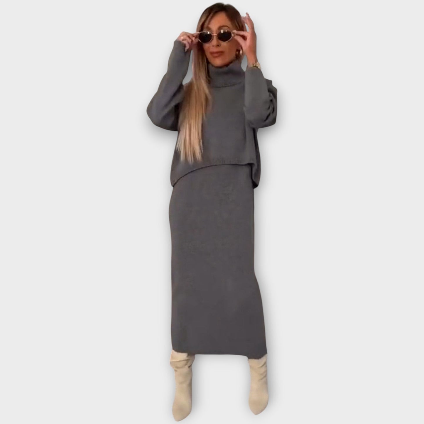Ensemble Pull et Jupe Luxe Tricot