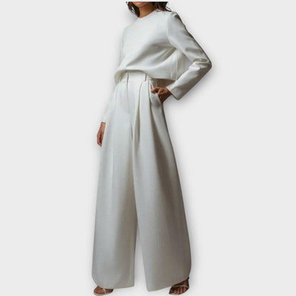 Ensemble Élégant à Deux Pièces avec Pantalons Amples