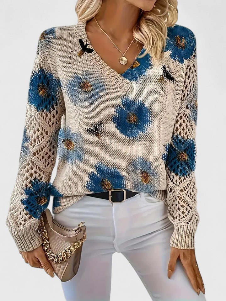 Aurélie | Pull élégant avec motif floral
