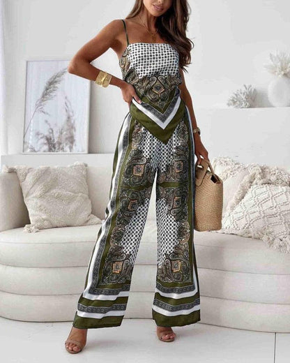 Helen | Ensemble de Vêtements à Deux Pièces avec Haut et Pantalon Élégant Prêt pour les Vacances