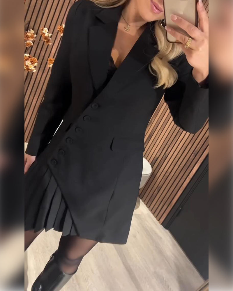 Ally™ | Robe unie avec revers et style blazer