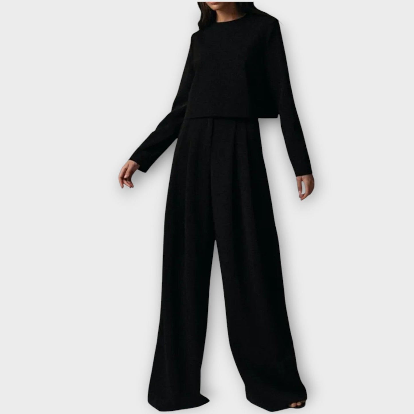 Ensemble Élégant de Deux Pièces avec Pantalons Amples