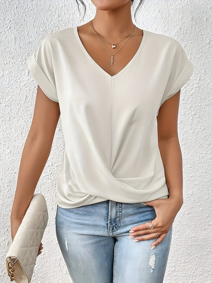 BELLA | Haut V-Neck Détail Twist Classique