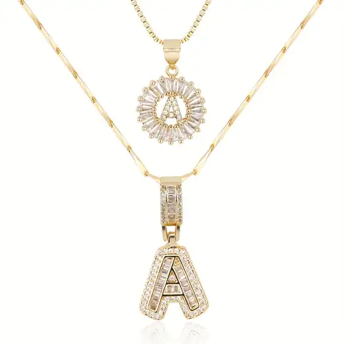 Collier Initial Pavé | Or