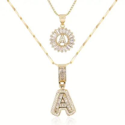 Collier Initial Pavé | Or