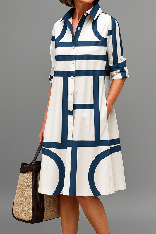 Sienne | Robe midi élégante avec col anti-UV