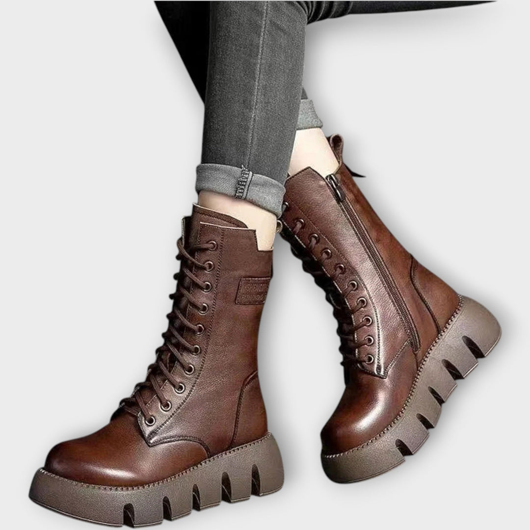 Bottes Combat Chunky avec Bord Bold