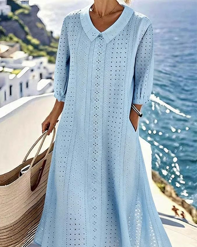 AUTUMN – ROBE MIDI ÉLÉGANTE À DÉTAILS BRODÉS