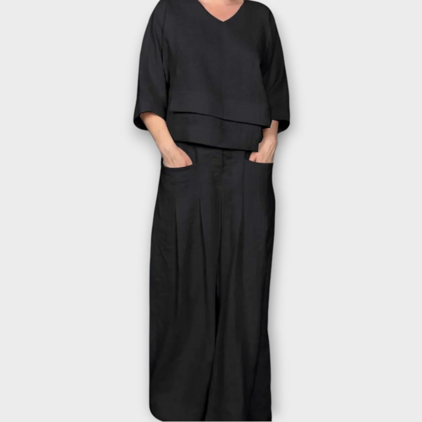 Ensemble de Lounge de Deux Pièces avec Pantalon Large et Coupe Détendue