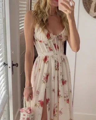 Carlota | Robe d'invitée de Mariage fleurie  pour femme | Maxi