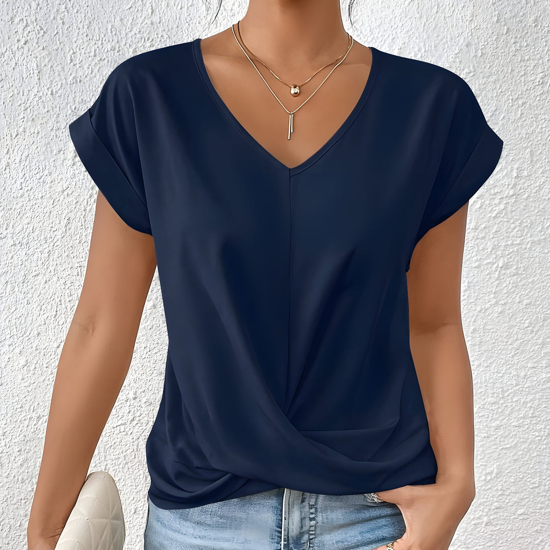 BELLA | Haut V-Neck Détail Twist Classique