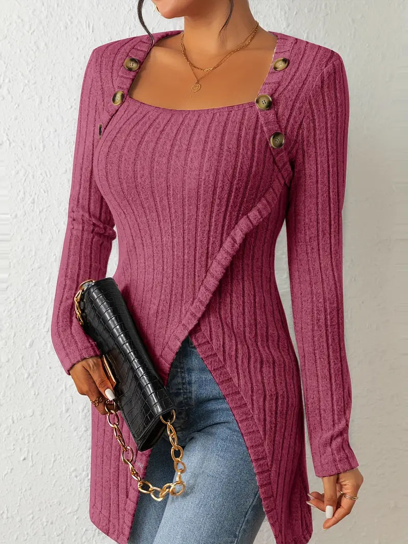WANDA I HAUT EN TRICOT ASYMÉTRIQUE