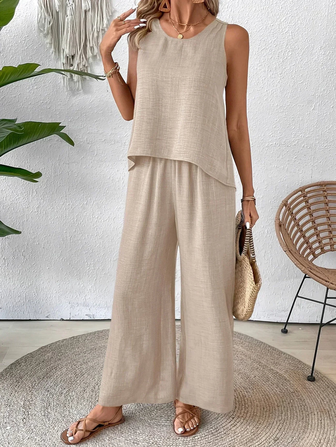ELOWEN – ENSEMBLE TANK ET PANTALON CHIC TOUTE LA JOURNÉE